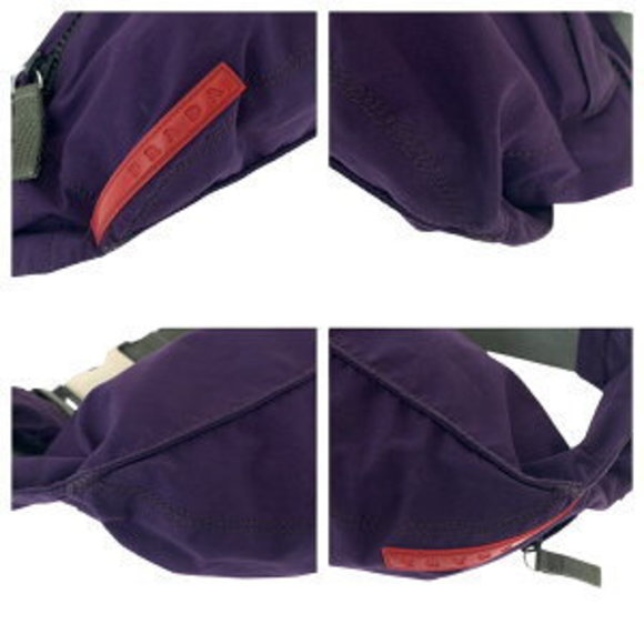 PRADA Sports Logo Purple Grey Nylon Waist Bag Bomb - Picture 3 of 9